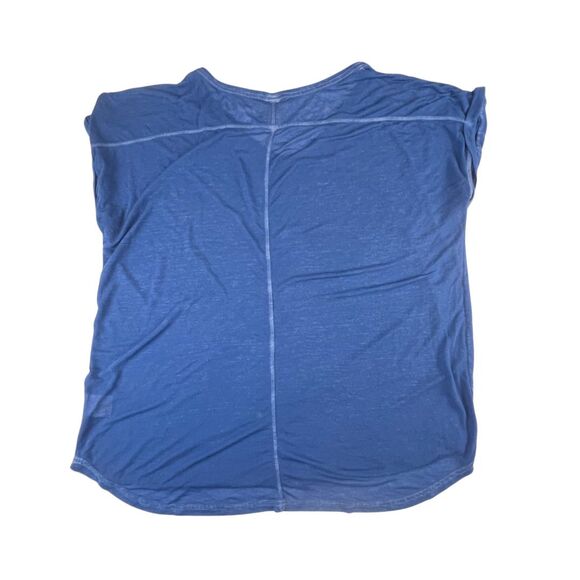 Faded Glory Longline Top XL Blue Airy Sheer Flowy Layering Tee Drapey Knit Shirt - Picture 2 of 13